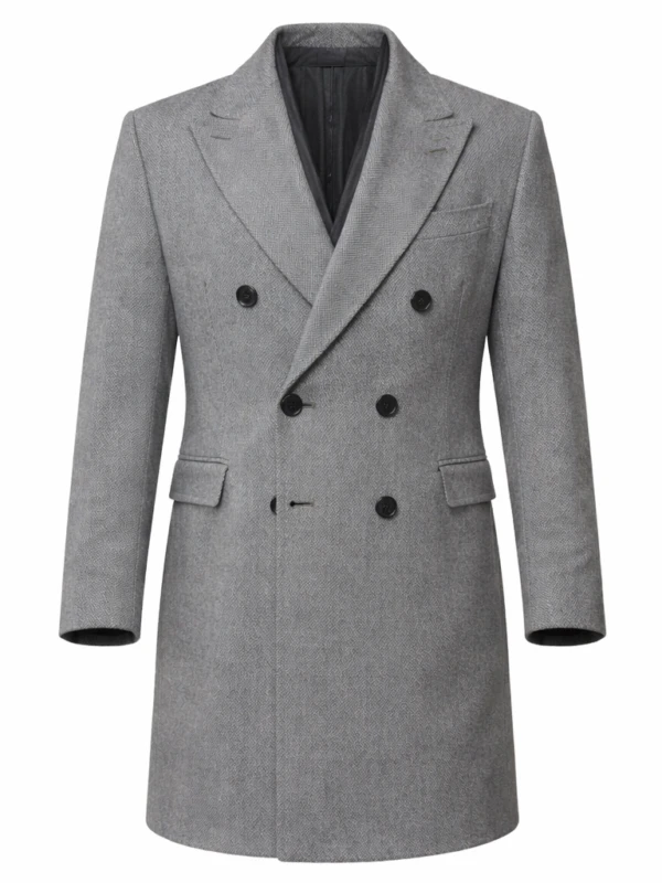 The Young And The Restless S53 Adam Newman Mark Grossman Grey Trench Wool Coat