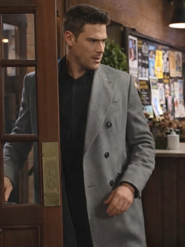 The Young And The Restless S53 Adam Newman Trench Wool Coat