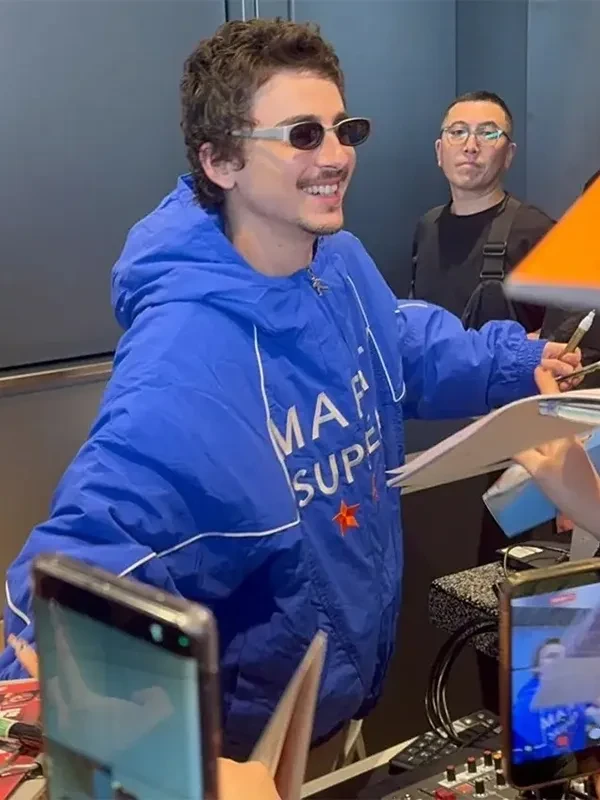 Timothee Chalamet Blue Marty Supreme Japan Jacket