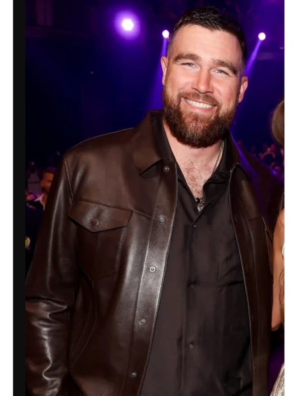Travis Kelce iHeartRadio Music Awards 2026 Leather Jacket