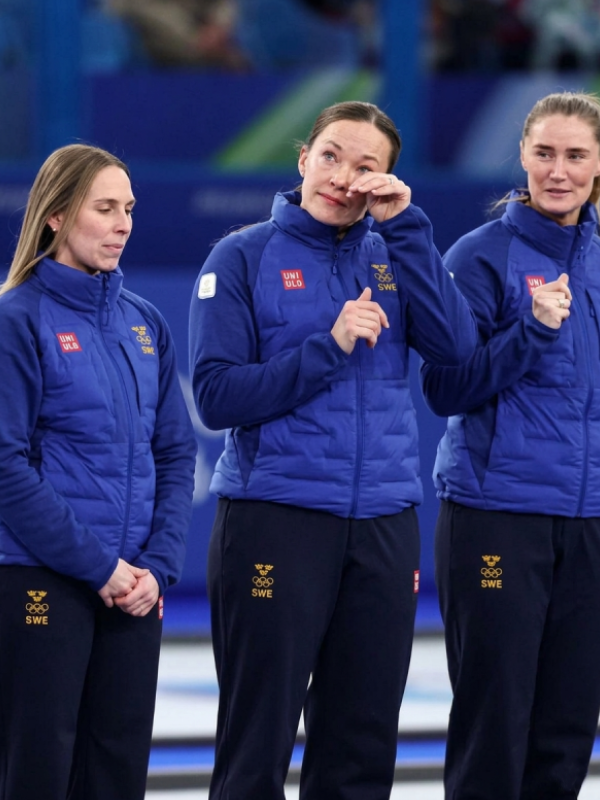 Unisex Blue Puffer Team Sweden Curling Jacket