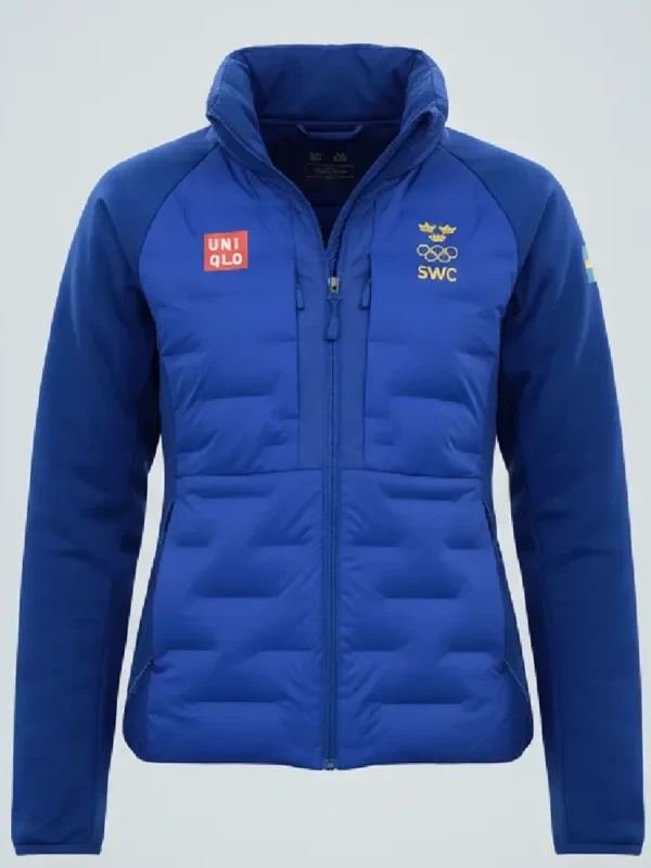 Winter Olympics 2026 Curling Blue Puffer Jacket
