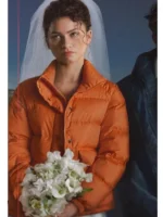 Zendaya The Drama Orange Puffer Jacket