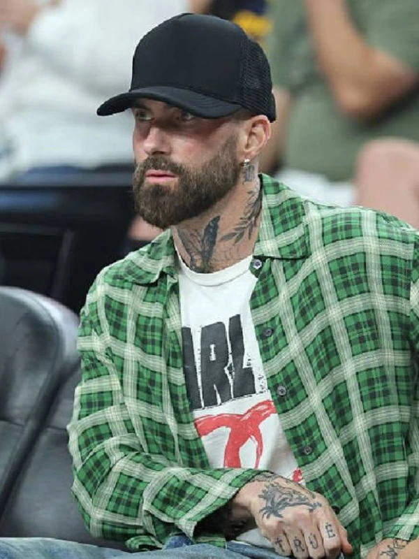 Adam Levine Maroon 5 Green Plaid Shirt