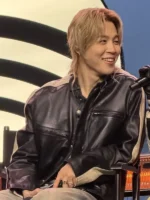 BTS Spotify Event Normal 2026 Jimin Striped Leather Jacket