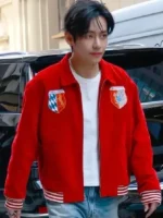 BTS V Bode Wenham Souvenir Red Wool Jacket