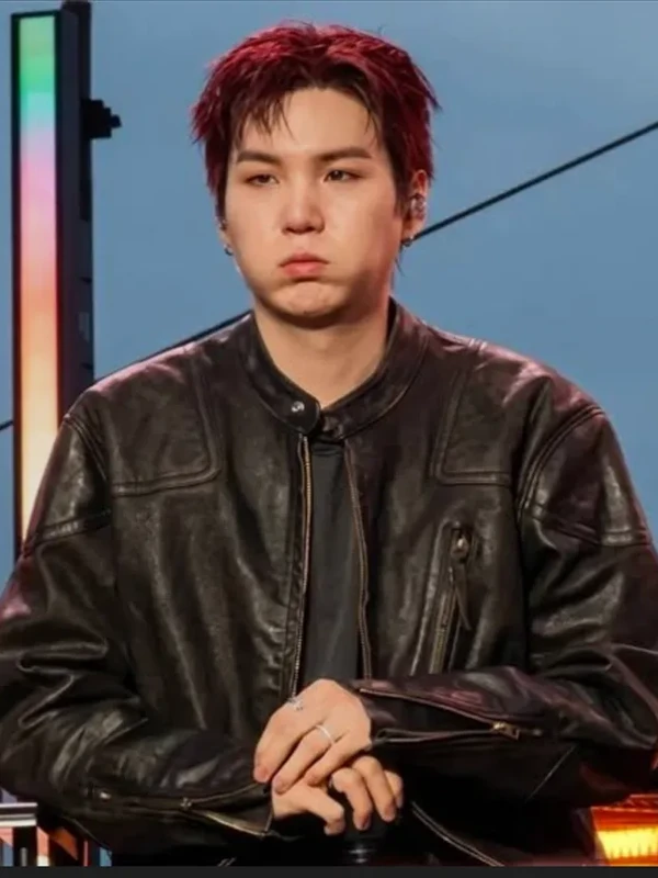 BTS x Spotify Event Normal 2026 Suga Leather Jacket For Sale