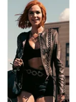 Belle Skinner Marshals S01 Lace up Leather Jacket