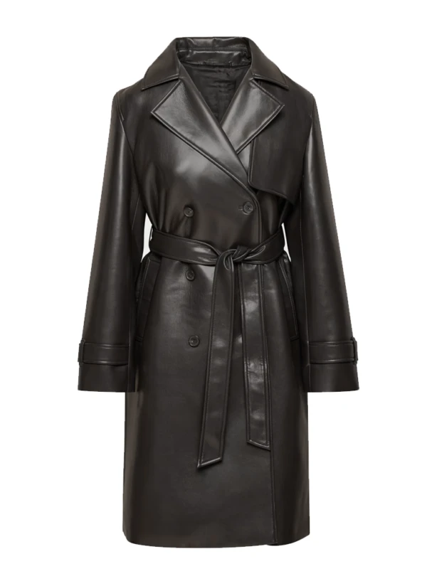 Beyond the Gates S02 Naomi Hamilton Arielle Prepetit Black Leather Coat F