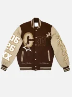 Breezy Bowl XX Brown And Beige Letterman Jacket