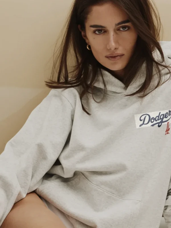 Dodgers Serif Grey Pullover Hoodie