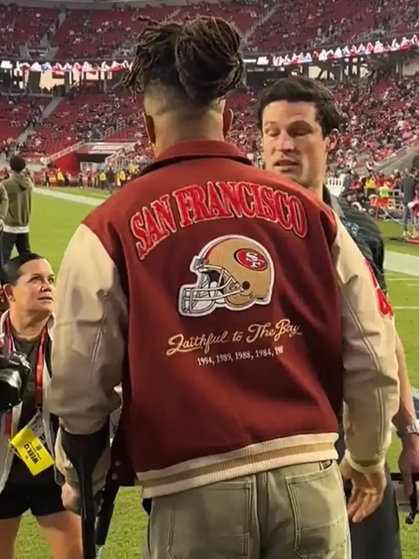 Fred Warner San Francisco 49ers Maroon and Beige Varsity Jacket