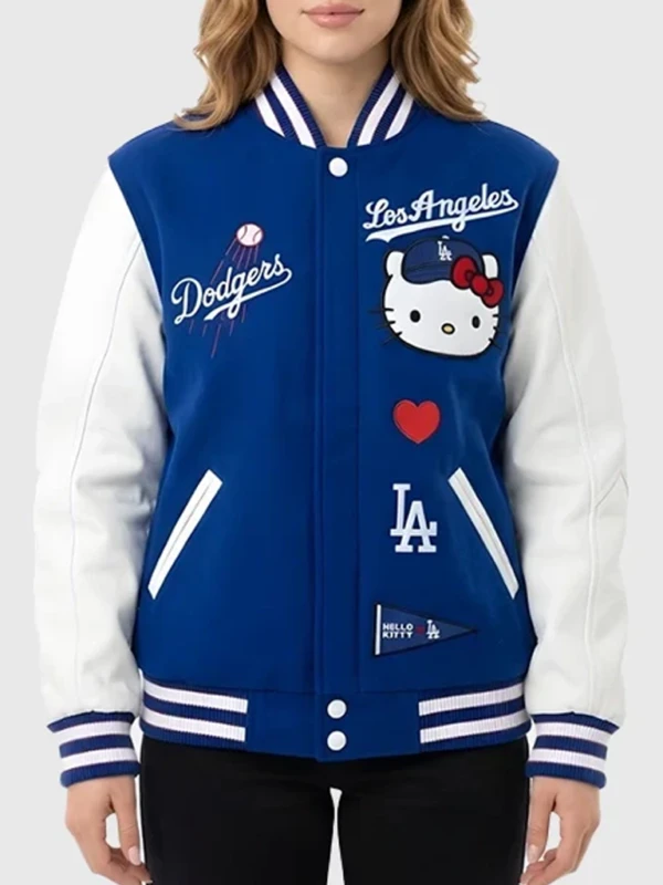 Hello Kitty Dodgers Varsity Bomber Jacket F