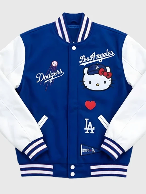 Hello Kitty Dodgers Varsity Jacket