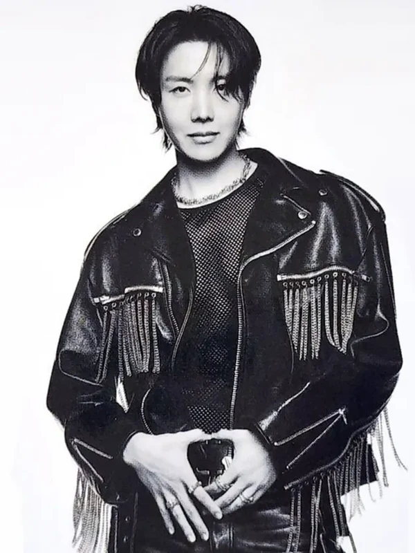 J Hope Arirang Album Vinyl Cover 2026 Jung Hoseok Black Leather Fringe Jacket