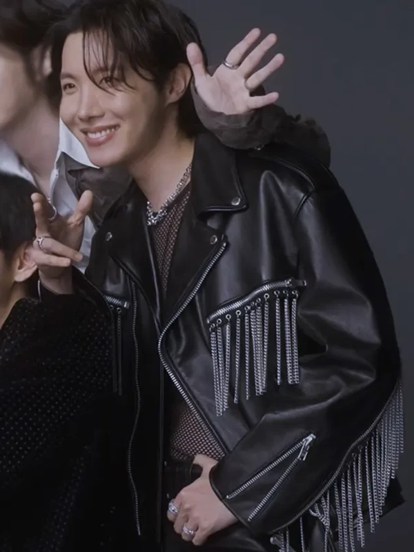 J Hope Arirang Cover Black Fringe Jacket