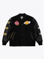 Los-Angeles-Lakers-Black-Out-Vintage-Logo-Varsity-Jacket