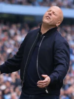 Manager Arne Slot Blue Bomber Jacket