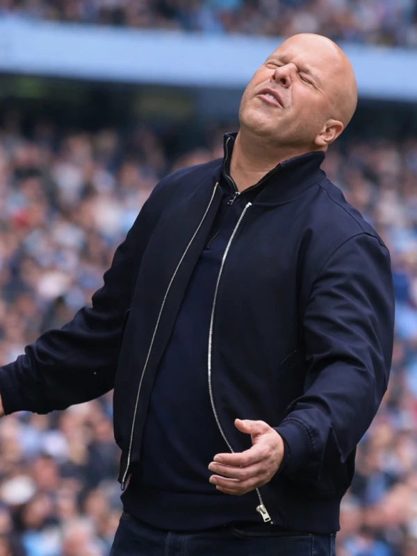 Manager Arne Slot Blue Bomber Jacket