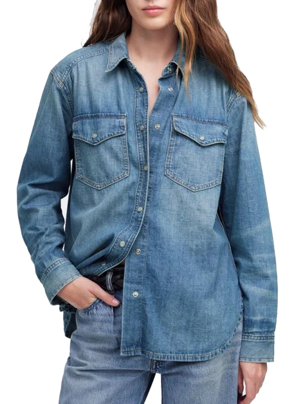 Marshals S01 Arielle Kebbel Belle Skinner Blue Denim Jacket F
