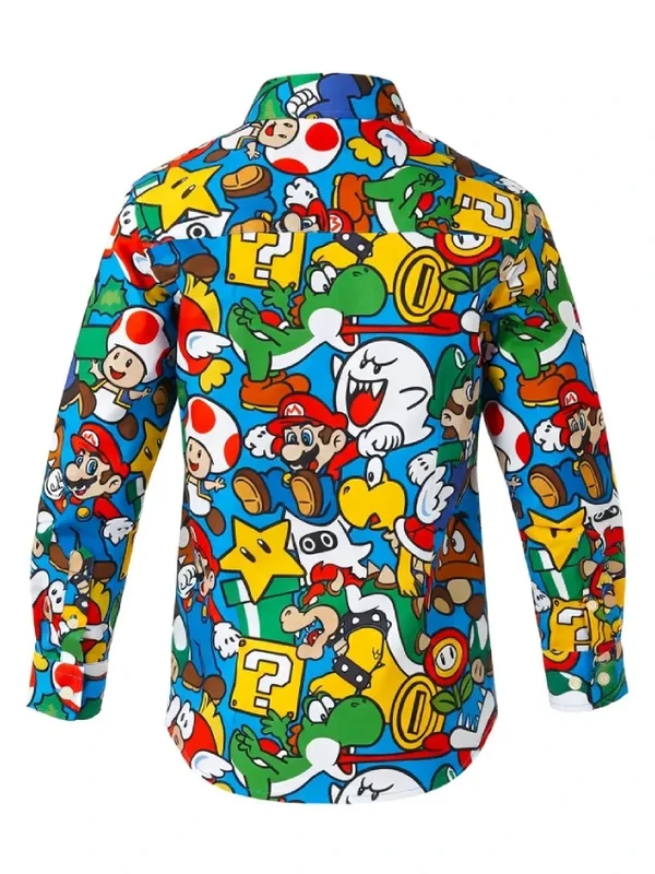 Mens Super Mario Dress Shirt Back