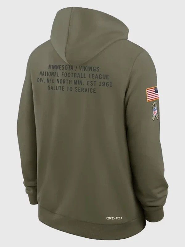Minnesota Vikings 2025 Salute to Service Pullover Hoodie For Sale