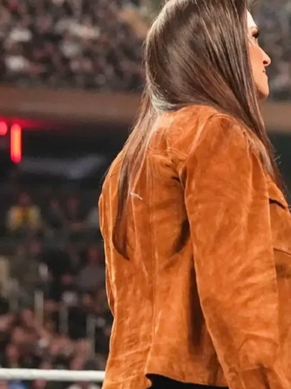 Monday Night RAW Stephanie McMahon Brown Suede Leather Jacket