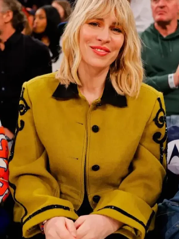 Natasha Bedingfield Yellow NY Sequined Wool Jacket