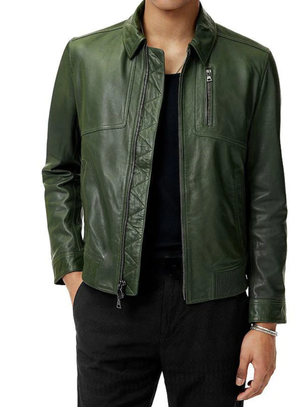 Tracker S03 Justin Hartley Colter Shaw Green Leather Jacket F