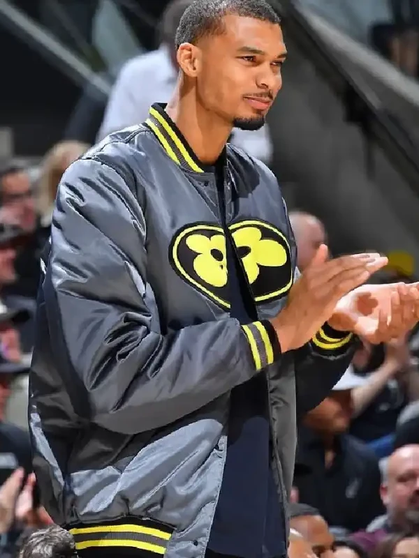 Victor Wembanyama Portland Satin Varsity Jacket