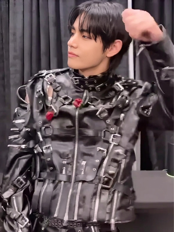 BTS Jungkook Tampa Concert 2026 Black Leather Costume Jacket