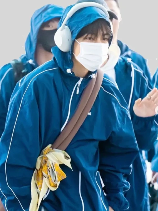 BTS Members Keep Swimming Blue Hooded Zip Up Jacket