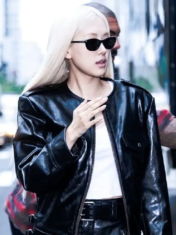 Rose NYC 2026 Black Leather Jacket For Sale