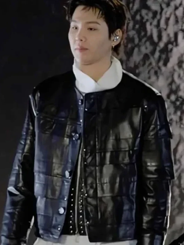 Suga BTS The Comeback Live Leather Jacket Front
