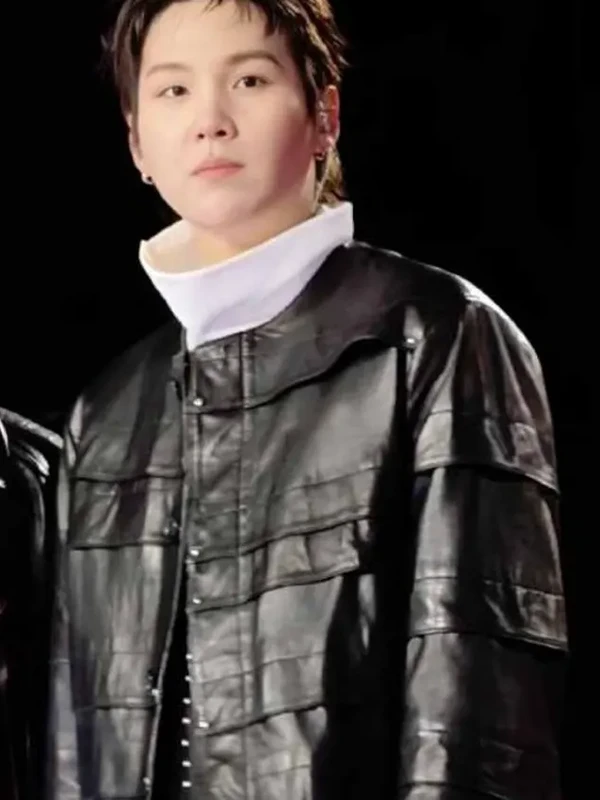 Suga BTS The Comeback Live Leather Jacket right side