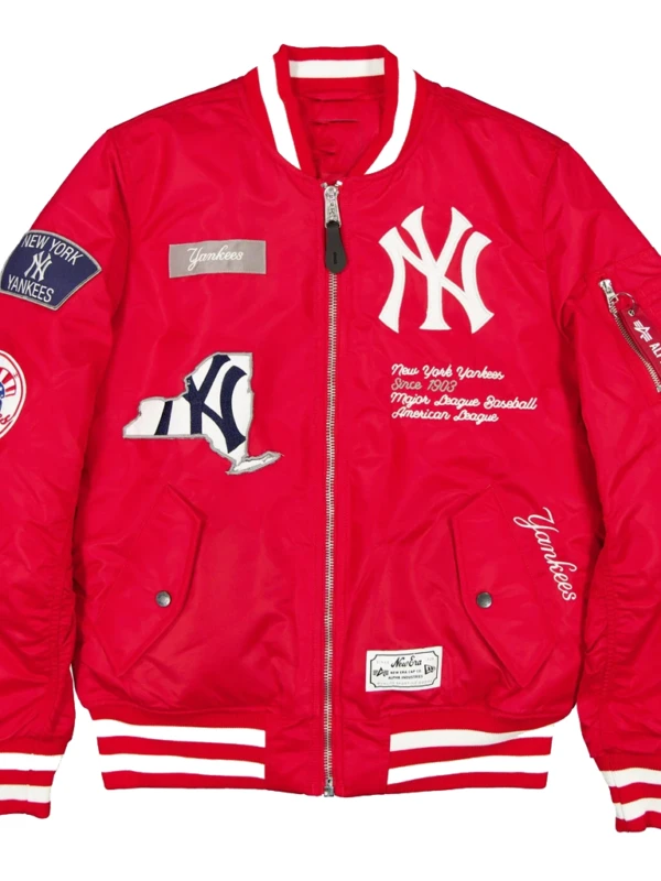 Yankees MA 1 Spike Lee Red Bomber Jacket F