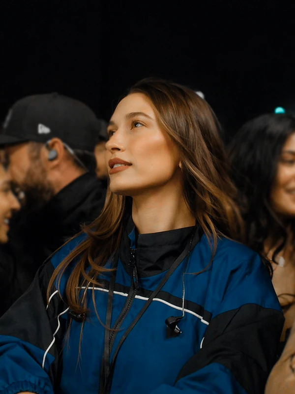 Coachella 2026 Hailey Bieber Blue Jacket First