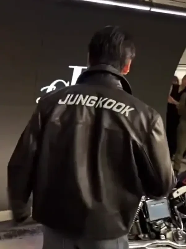 Jungkook CK JK Black Leather Jacket