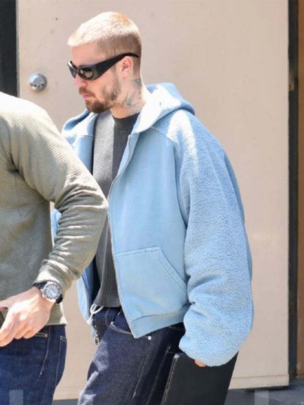Justin Bieber West Hollywood Sherpa Blue Jacket