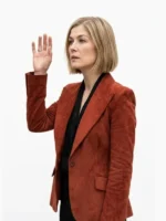 Ladies First 2026 Rosamund Pike Suede Blazer