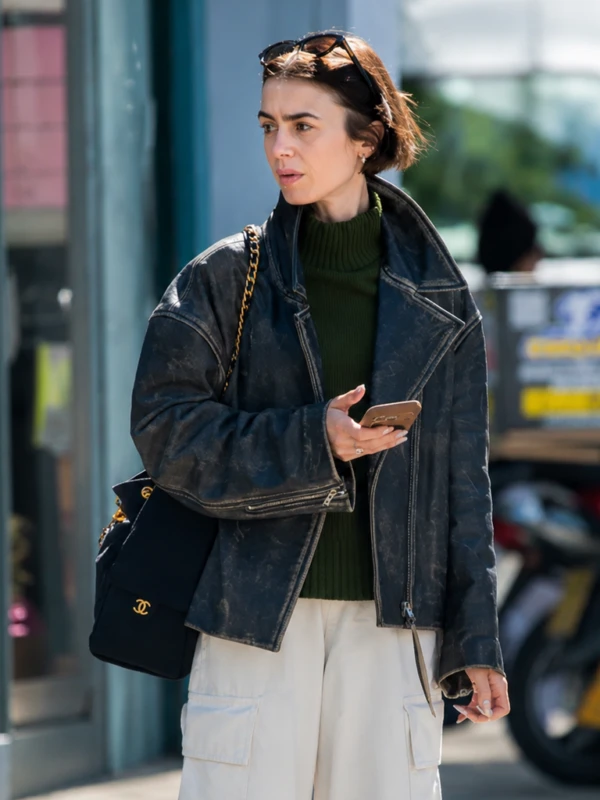 London 2026 Lily Collins Jacket