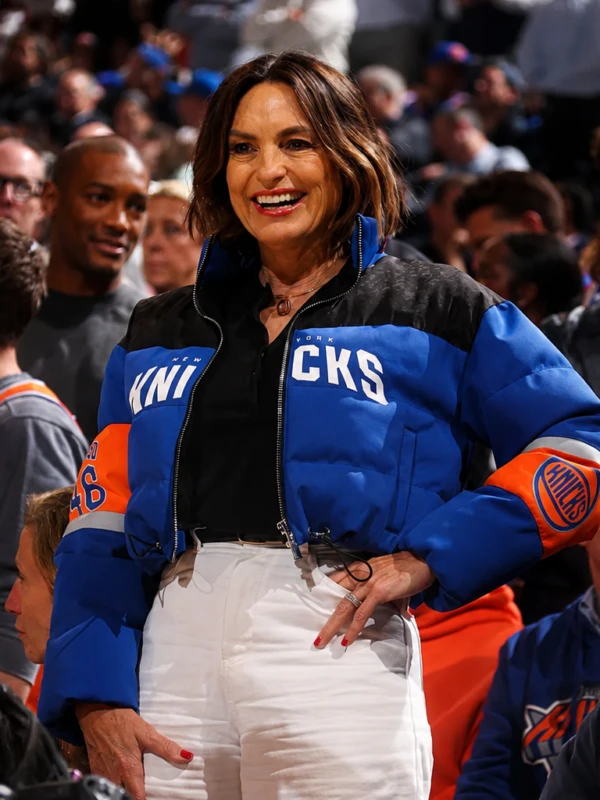 NY Knick Mariska Hargitay Blue Jacket First