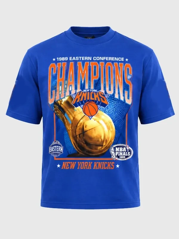 New York Knicks Timothee Chalamet 2026 NBA Finals Blue T Shirt