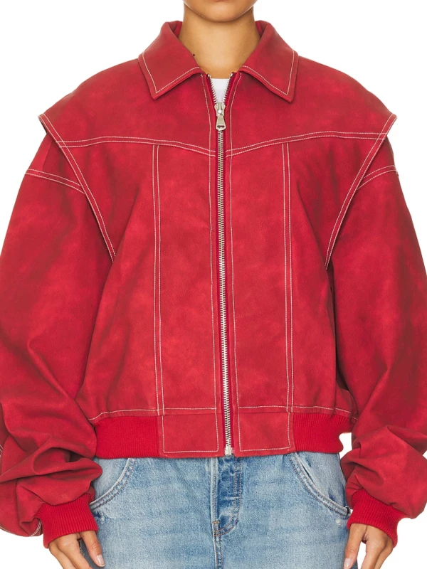 Off Campus Allie Hayes Red Bomber Jacket F