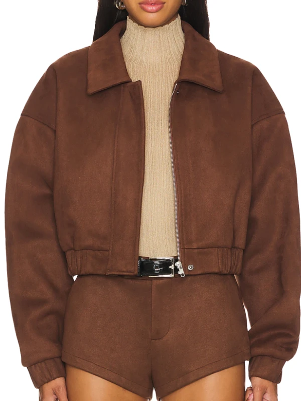 Off Campus Hannah Wells Brown Suede Jacket F 1