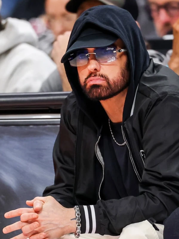 Pistons Game 5 Eminem Black Hooded Jacket First