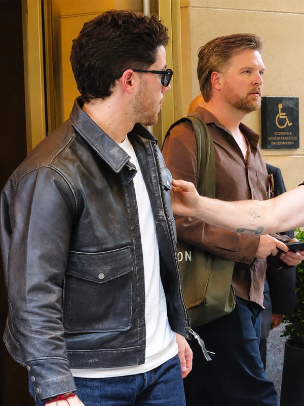 Power Ballad Press Junket Nick Jonas Black Jacket R