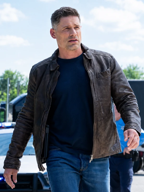 Sheriff Country Matt Lauria Nathan Boone Leatther Jacket Second
