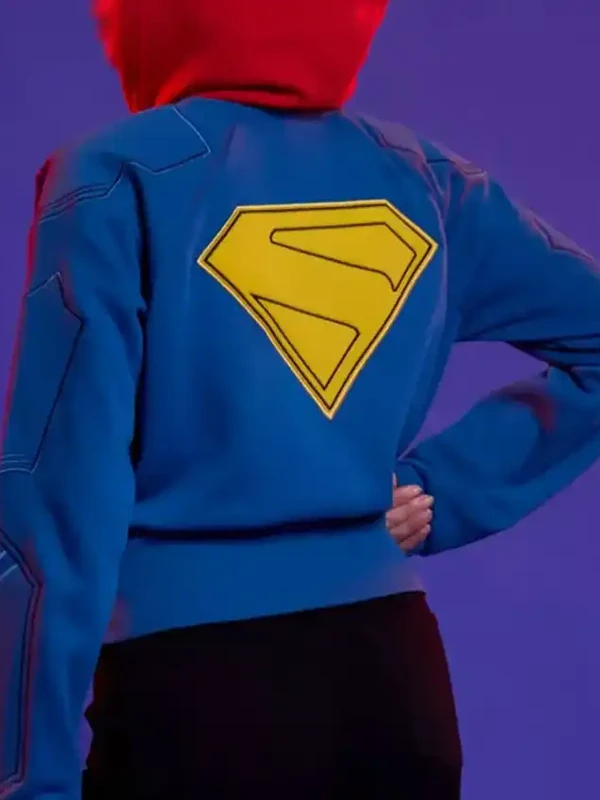 Supergirl Shield Cropped Hooded Jacket Back