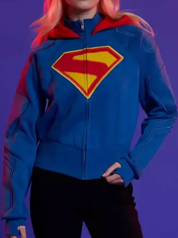 Supergirl Shield Cropped Hooded Jacket